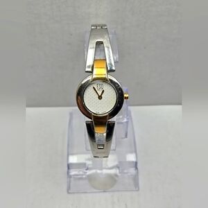 Womens ESQ Swiss By Movado Watch Gold Silver Two Toned E5224 New Battery Dainty